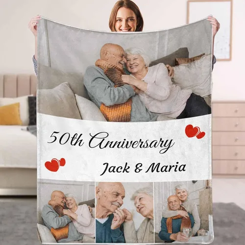 Vista 16 de YESCUSTOM Manta personalizada con fotos y texto, Manta familiar personalizada para adultos, niños y amigos, para cumpleaños, regalo conmemorativo