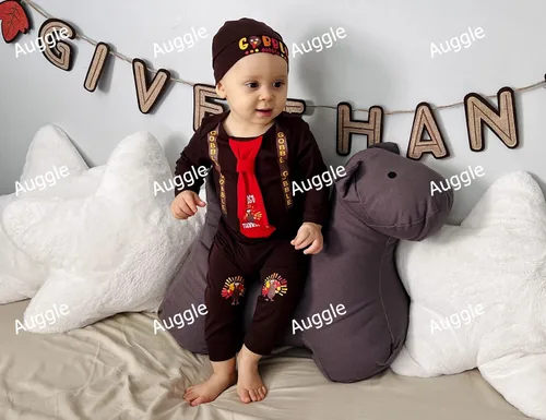 Vista 6 de Conjunto de ropa de bebé con sombrero para Acción de Gracias mi primer año nuevo