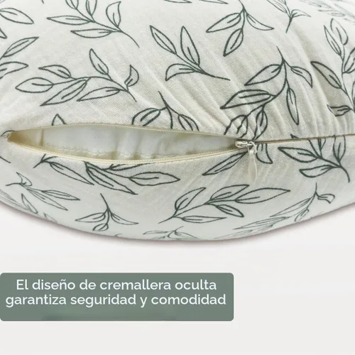 Vista 6 de Funda de almohada de lactancia, paquete de 2 fundas extraíbles de muselina de algodón para almohadas de lactancia, funda de almohada ultrasuave