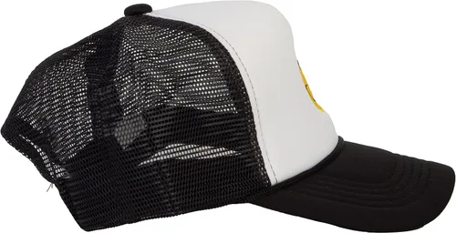 Vista 4 de Gravity Threads Sombrero de camionero ajustable con bordado de cara sonriente