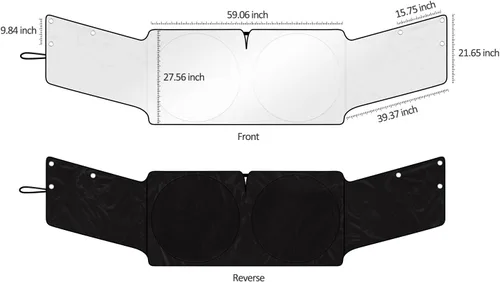 Vista 7 de Parasol para parabrisas frontal y lateral, protector de ventana frontal y lateral, bloqueador de calor solar, cubierta de protección para viseras