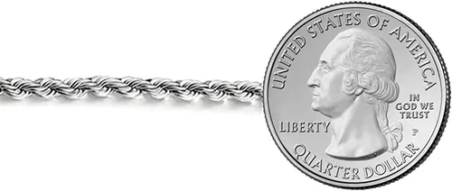 Vista 3 de Savlano Collar de plata de ley 925 de 0.177 in de cuerda italiana maciza con corte de diamante, con caja de regalo para hombres y mujeres, fabricado