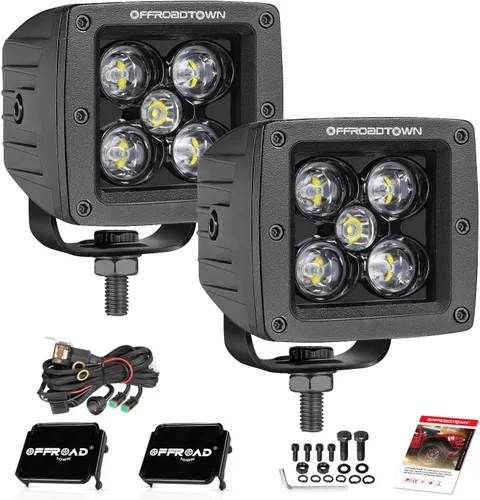 Vista 9 de OFFROADTOWN Arnés de cableado 2 cables para cubos LED Pods LED Negro