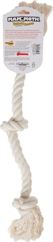 Vista 4 de Flossy Chews - Tirador de cuerda de 3 nudos, 100% algodón, color blanco, grande, 25 pulgadas