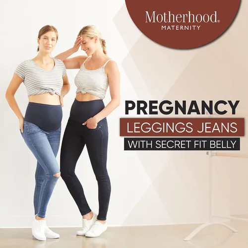 Vista 5 de Motherhood Maternity Jegging de mezclilla para mujer color azul índigo Azul