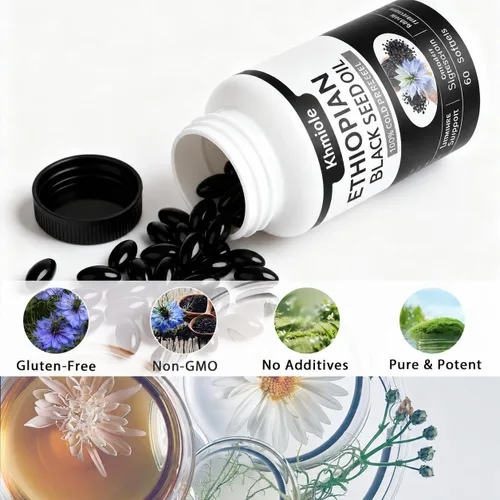 Vista 5 de Aceite de semilla negra etíope puramente nutritiva, sin OMG, sin gluten, 60