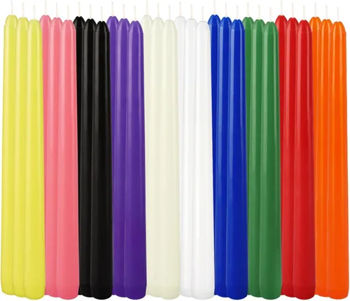 Vista 16 de Juego de 20 velas de pilar negras de 2 pulgadas de ancho x 4 pulgadas de alto, decoración elegante para el hogar, eventos y celebraciones, acabado