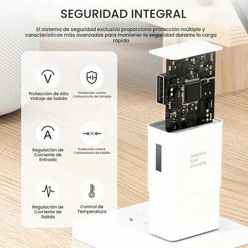 Vista 5 de Samsung Adaptador de carga rápida adaptable Bloque de carga rápida Cargador de pared Enchufe para Samsung Galaxy Blanco