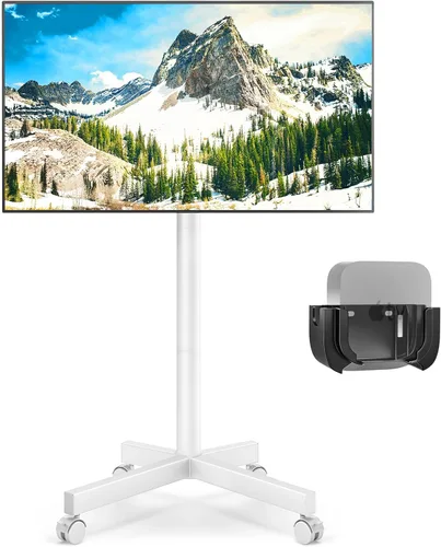 Vista 10 de Rfiver - Carrito de TV móvil con ruedas para pantallas de 23 a 65 pulgadas, soporte de TV portátil con ruedas con inclinación y altura ajustable
