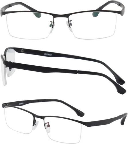 Vista 2 de Agstum - Gafas de negocios para hombre con marco de metal, lentes transparentes