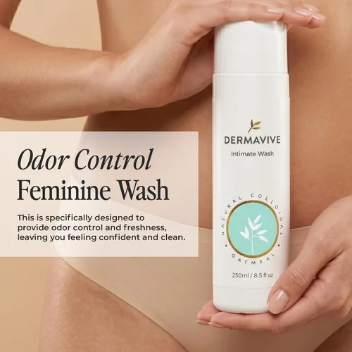 Vista 7 de Dermavive Lavado íntimo, limpiador femenino suave para mujeres, lavado de higiene femenina sin jabón, pH equilibrado y probado por dermatólogos, 8.5