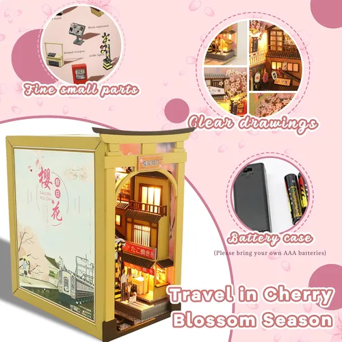 Vista 7 de Flever Kit en Miniatura de Rincón de Libro para Casa de Muñecas DIY, Decoración de Inserción de Estantería Booknook DIY, Kit en Miniatura