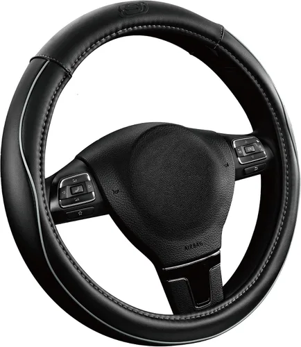 Vista 6 de Skechers Funda de volante de espuma viscoelástica, Funda de volante de microfibra con ribete deportivo de ajuste universal de 14" 1/2-15" Protector