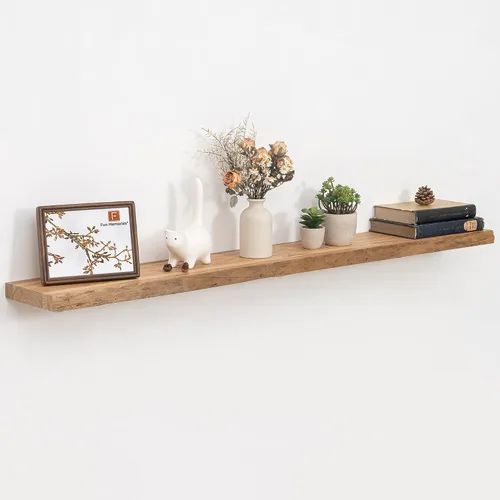 Vista 15 de Estantes flotantes para decoración de pared, estantes rústicos de madera recuperada de 24 x 8 pulgadas, estantes de montaje en pared resistentes