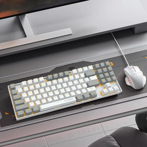 Vista 7 de Teclado mecánico de 89 teclas retroiluminación LED sin llave con teclado Nampad para juegos, teclado de computadora con cable USB con TKL Tenkeyless