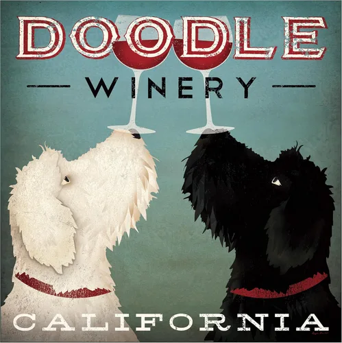 Vista 2 de Trademark Fine Art Obras de arte de vino Doodle de Ryan Fowler, 24 x 24 pulgadas