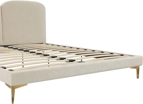 Vista 11 de CosmoLiving by Cosmopolitan Cama tapizada Coco, Queen, terciopelo marfil