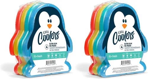 Vista 11 de Cool Coolers Kids Shaped Ice Packs for Lunch Boxes - Reusable Slim Ice Packs for Kids Lunch Box, Freezer Packs for Bento Boxes, Long Lasting, BPA