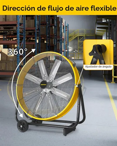 Vista 6 de VENTISOL Ventilador de tambor de alta velocidad de 24 pulgadas, ventiladores industriales de 9500 CFM resistente, ventilador de tienda de 3