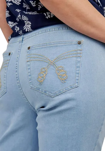 Vista 4 de Ellos Jeans de talla grande con 5 bolsillos para mujer