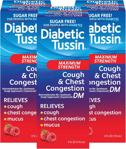 Vista 9 de Diabetic Tussin DM - Medicamento para la tos de máxima fuerza para adultos, personas con diabetes, sin azúcar, colorantes, sodio, fructosa