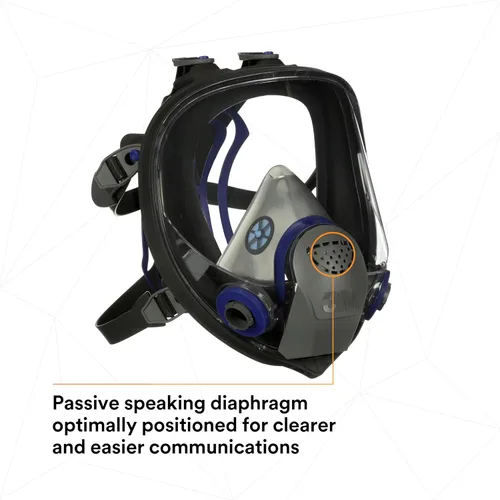 Vista 9 de Respirador reutilizable 3M Ultimate FX serie FF con máscara completa, protección respiratoria, S, Negro/Azul, 1
