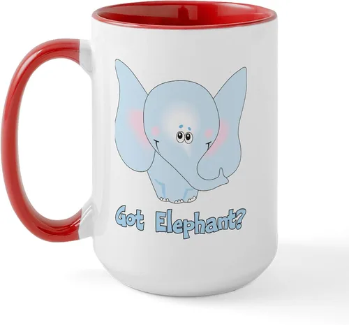 Vista 28 de CafePress Blue Elephant - Taza de café de cerámica de 15 oz (15.0 fl oz)