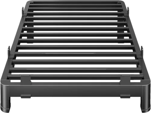 Vista 31 de MAF - Base de cama de plataforma de 14 pulgadas para cama individual con listones de madera, base de cama de metal resistente de 3500 libras