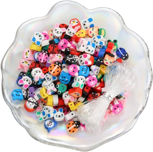 Vista 29 de 100 cuentas espaciadoras de arcilla polimérica para el Día de la Independencia del 4 de julio para hacer joyas, manualidades, pulseras, collares