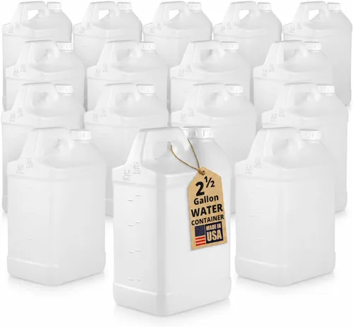 Vista 10 de kitchentoolz Jarra de 1 galón con tapa, jarra de plástico HDPE estilo F resistente para agua potable, campamento, almacenamiento de emergencia