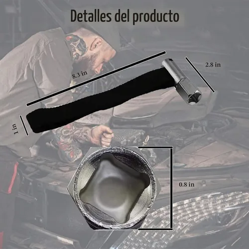 Vista 6 de Llave de filtro de aceite de correa de nailon serie 1/2, acero al carbono, 40CR, 4.72 pulgadas