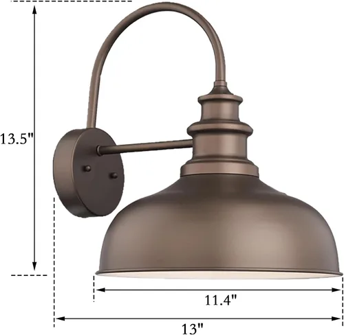 Vista 3 de Bestshared Luz de granero para exteriores, enchufe E26, luces de pared para exteriores, resistente a la intemperie, iluminación exterior industrial