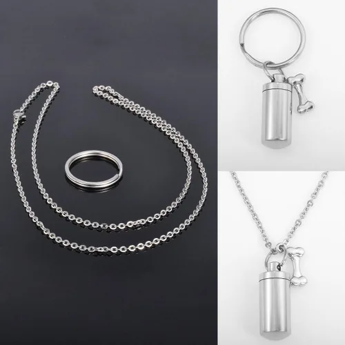 Vista 3 de HooAMI - Collar de urna de cremación con forma de cilindro para la paz, diseño de cenizas