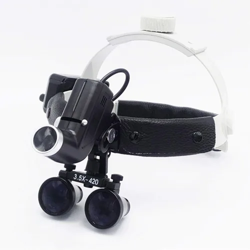 Vista 2 de EustomA 5W ajustable diadema LED faro 3.5X binocular lupas específico faro DY-106