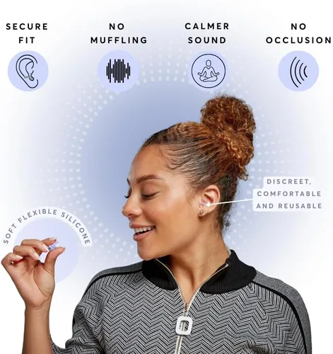 Vista 3 de Flare Calmer Alternativa de tapones para los oídos Alivio diario del ruido Sensibilidad al sonido Alivio del estrés Sin silenciamiento