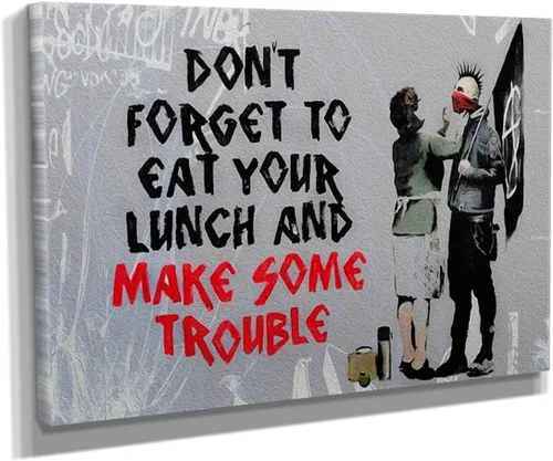Vista 63 de Arte en lienzo de Banksy para pared, decoración del hogar, lienzo pre-estirado - varios tamaños