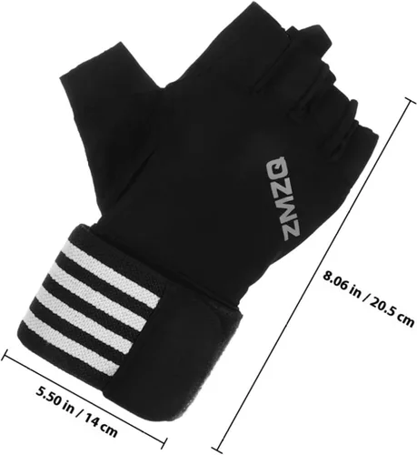 Vista 8 de Anti-Skid Half-Finger Workout Gloves for Men and Women Breathable Fitness Gloves with Sweat Absorption for Outdoor Cycling Weightlifting and Gym