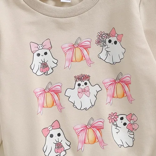 Vista 224 de Disfraz de Halloween para bebé, sudadera de calabaza con cuello redondo, suéter de manga larga, ropa de otoño