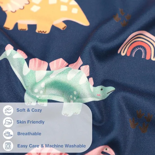 Vista 4 de Funda de almohada de lactancia, funda de almohada de lactancia para bebés, niñas y niños, suave y transpirable, dinosaurio azul (solo funda)