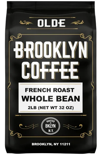 Vista 5 de Café de grano entero OLDE BROOKLYN COFFEE, tostado oscuro clásico (0.91 kg) Sabor audaz y suave, aroma intenso - Granos de café frescos en granel
