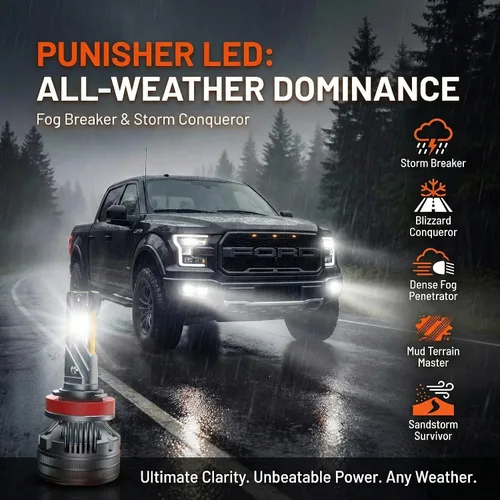 Vista 6 de LUXSTER Bombillas LED H1 Punisher, adaptadores H1 incluidos, 40,000LM ultra brillantes, instalación Plug-N-Play, bombillas para luces antiniebla