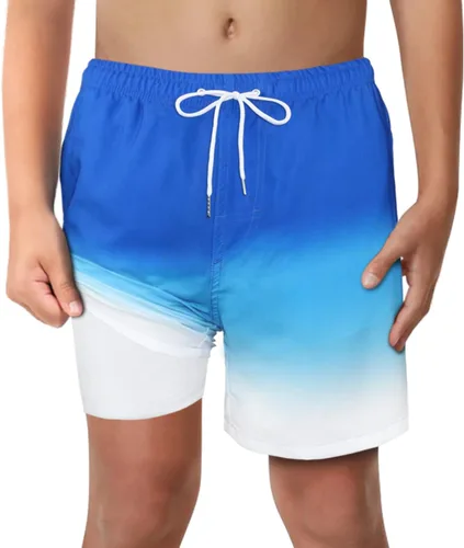 Vista 25 de Trajes de Baño para Niños con Forro de Compresión Cómodos Shorts de Natación Anti-Rozaduras Elásticos UPF Secado Rápido Talla 3T-20 Estrellas Águila