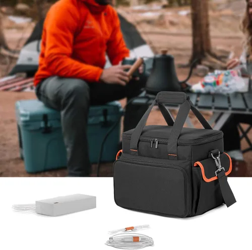 Vista 4 de Trunab Funda de transporte compatible con ECOFLOW River/River 2/River Pro, bolsa de almacenamiento con fondo impermeable y bolsillos delanteros