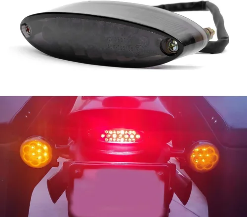Vista 2 de Luz trasera de freno y funcionamiento de motocicleta de 12V 28 LED, luces de matrícula compatibles con motocicleta Cruiser, ATV, Banshee Warrior YFZ