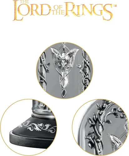 Vista 3 de The Noble Collection The Lord of the Rings Arwen Evenstar - Pantalla colgante de 5.5 pulgadas (5.5 in) de peltre y cúpula de vidrio - Set
