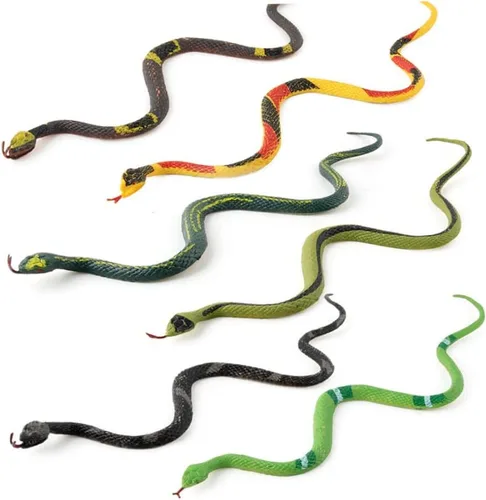 Vista 7 de Rubber Snake Realistic Snake Toy Rainforest Reptile for Party Favors Garden Props 12 Pcs