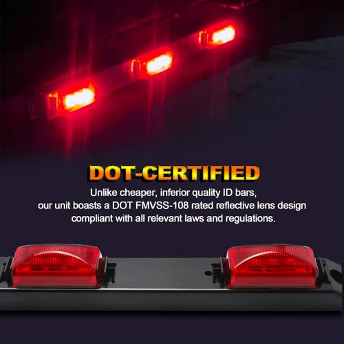 Vista 4 de x xotic tech 1 barra de luz para puerta trasera de camión con lente roja, compatible con Ford F-150 F-250 F-350 F-450 Dodge RAM 1500 2500 3500