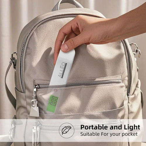 Vista 3 de Alleo Báscula de equipaje para viaje de 110 libras, báscula de equipaje precisa digital de viaje, pesadora portátil de mano con pantalla LCD