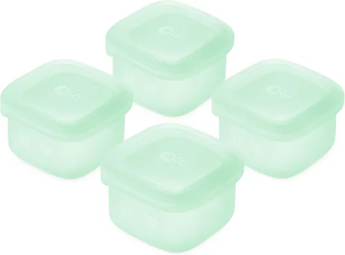 Vista 19 de Olababy Contenedores de Almacenamiento de Silicona Clear Sense 4 piezas para Alimentos de Bebé, Snacks, Fórmula, Puré, Salsa y Más Sin Micro