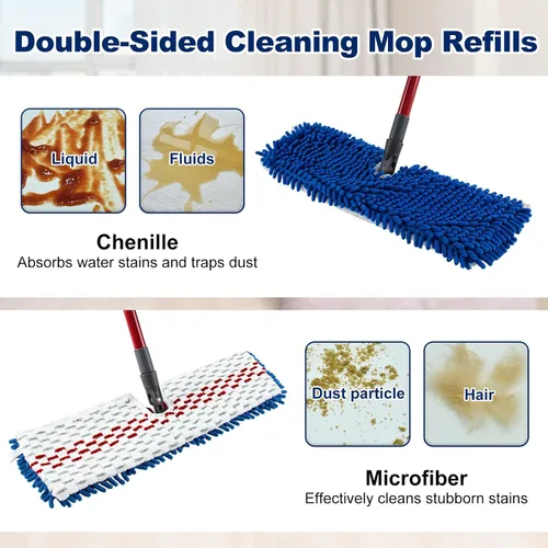 Vista 4 de Paquete de 4 cabezales de repuesto para trapeador Ocedar Hardwood Floor'n More 3-Action Flip Mop, repuestos de cabezales de trapeador para uso seco